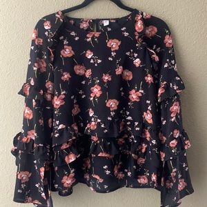Bp floral raffle blouse size small